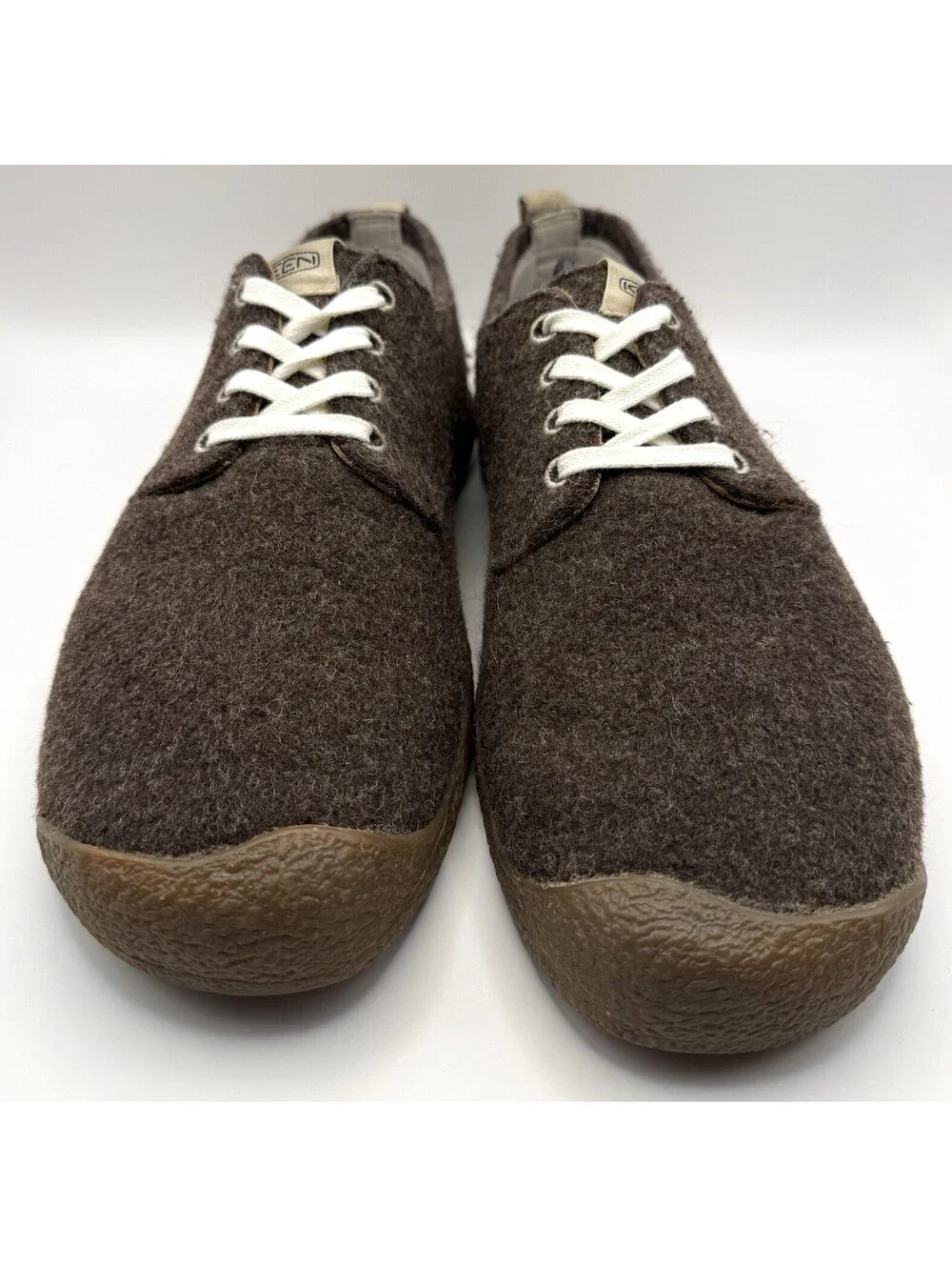 Keen Mossy Derby Shoes Men Sz 12/46 Brown Felt Wool Comfort Casual Walking
